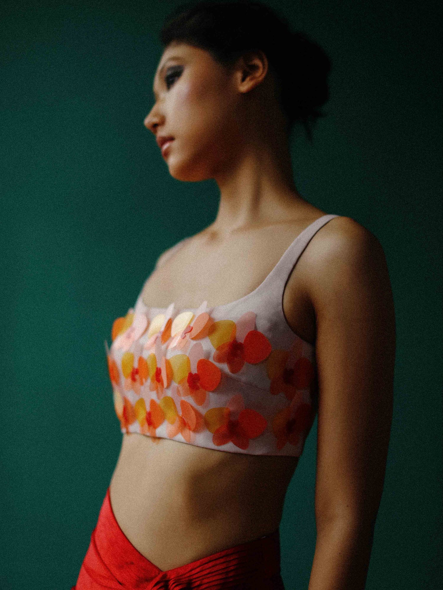 Orchid sequined bustier top