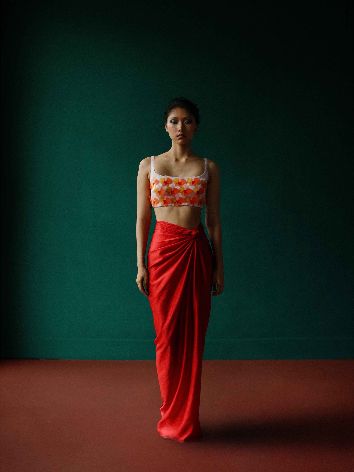 Red twist skirt