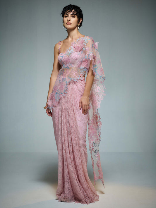 Butterfly Dahlia Saree