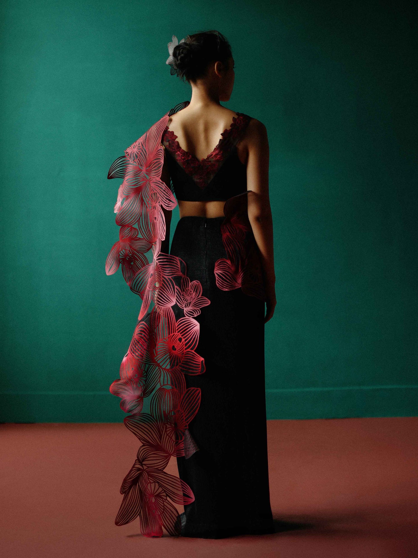 Orchid gauze saree