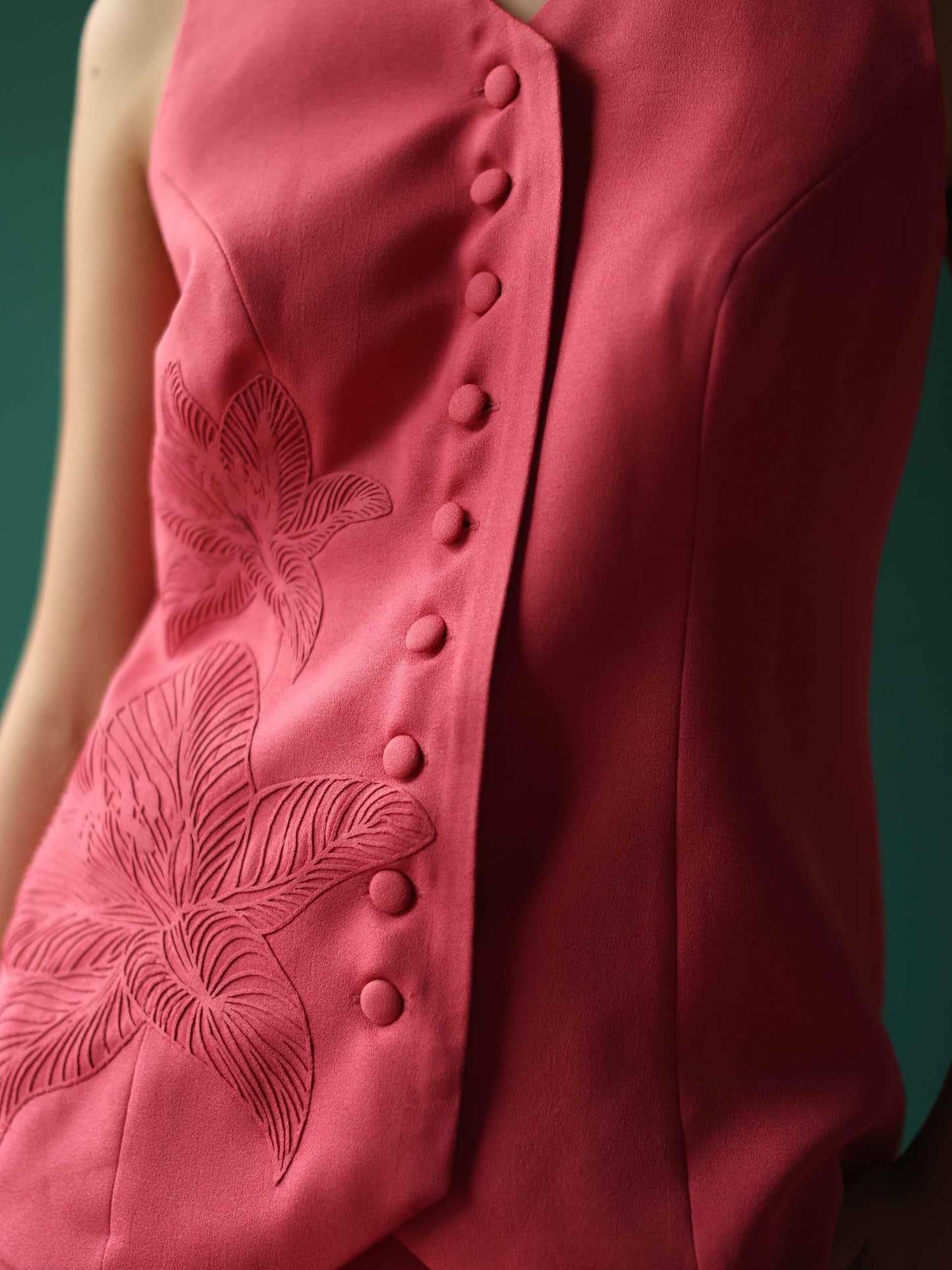 Waistcoat set with embossed lilies