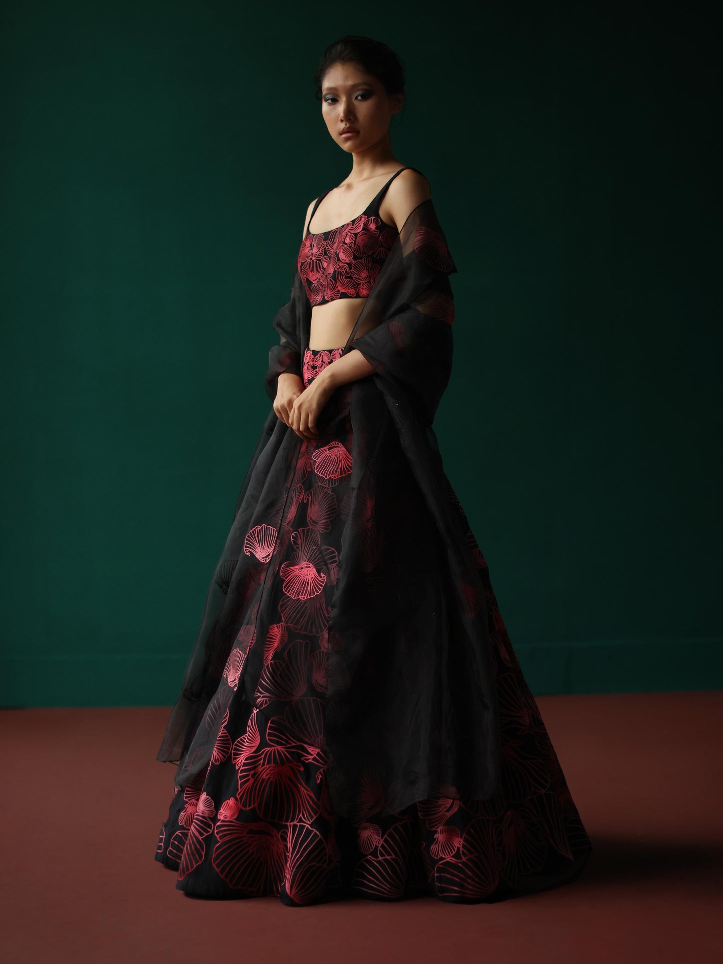 Vibrant Poppy lehenga set