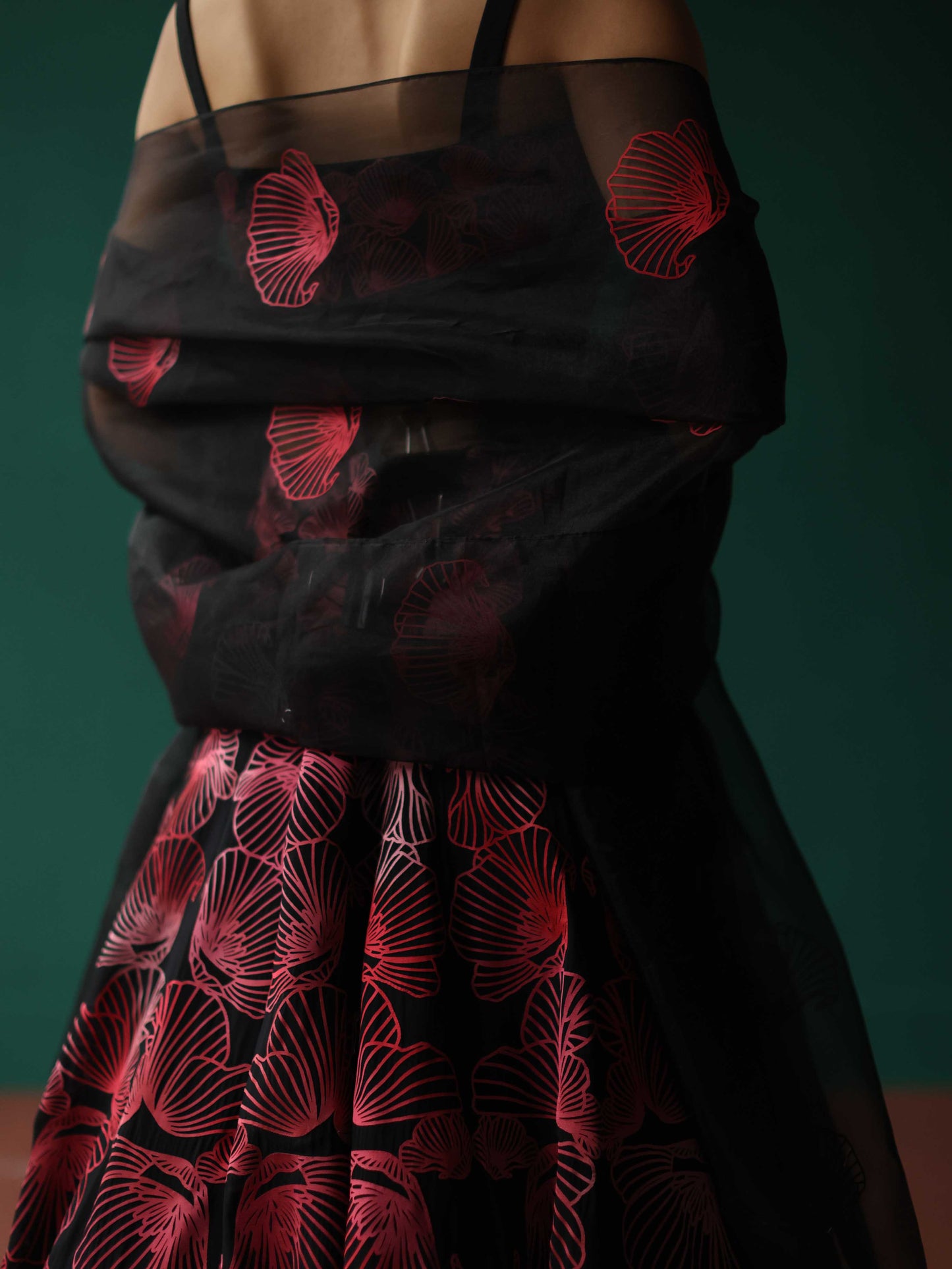 Vibrant Poppy lehenga set