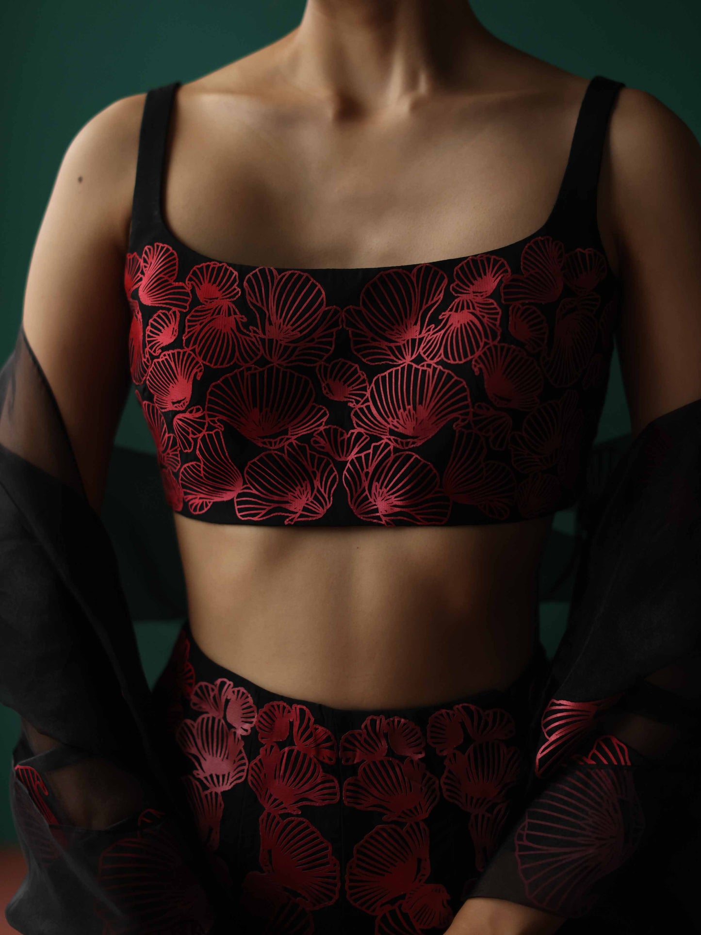 Vibrant Poppy lehenga set