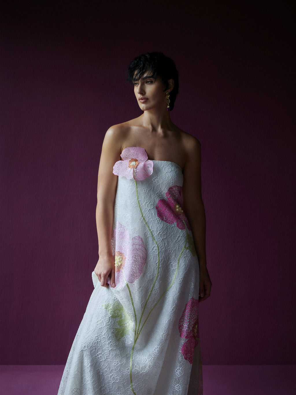 Poppy lace Gown