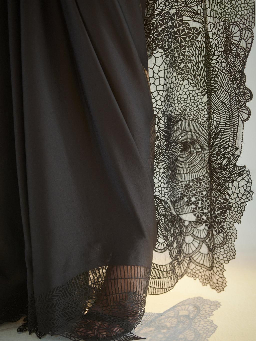 Midnight Moss Saree