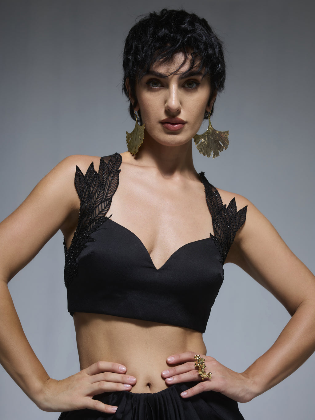 Midnight Moss Saree