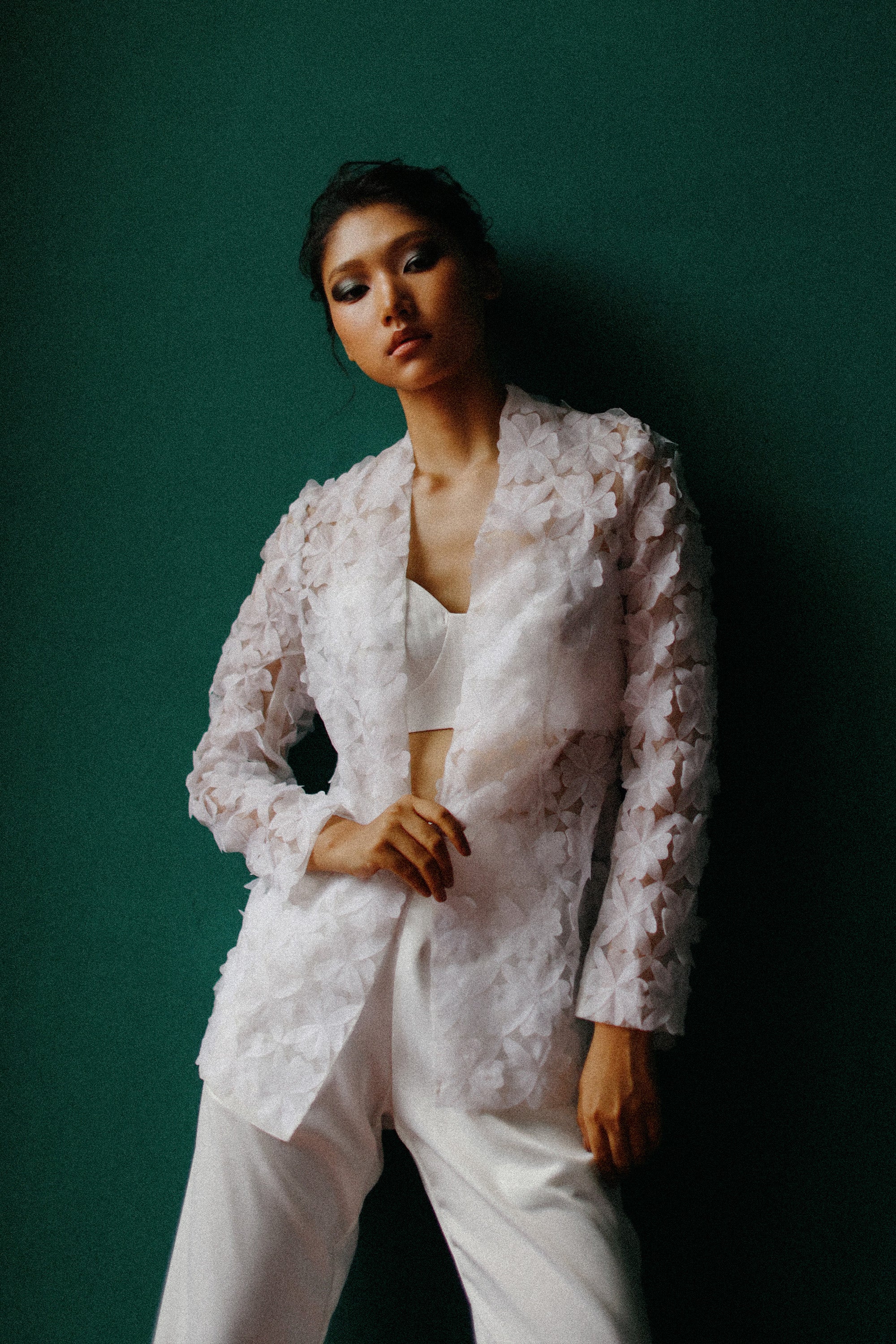 Organza bloom coat