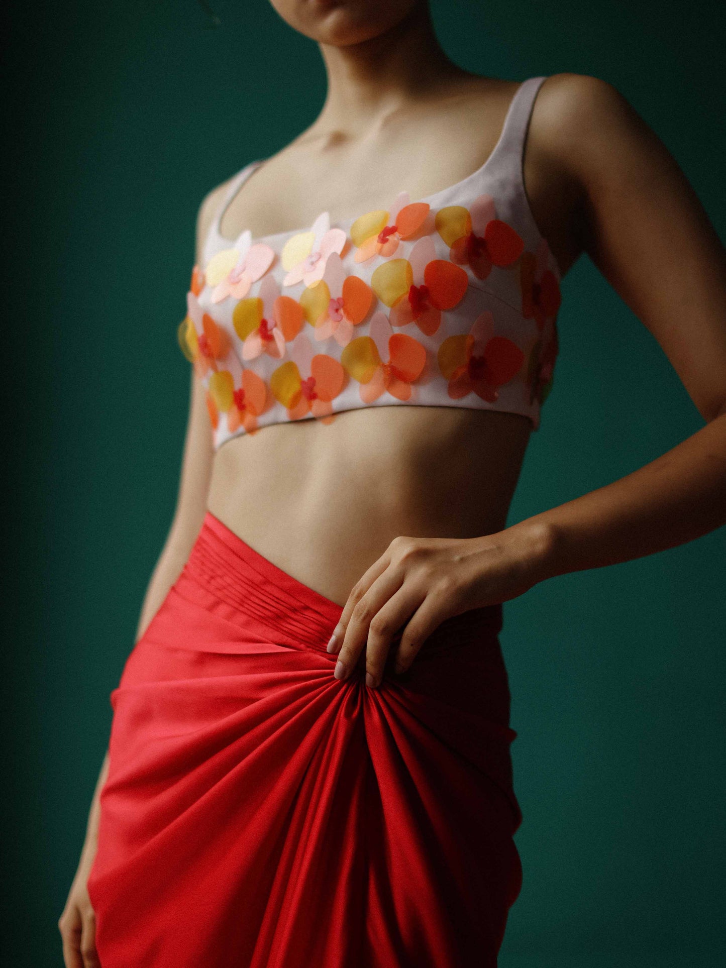 Orchid sequined bustier top