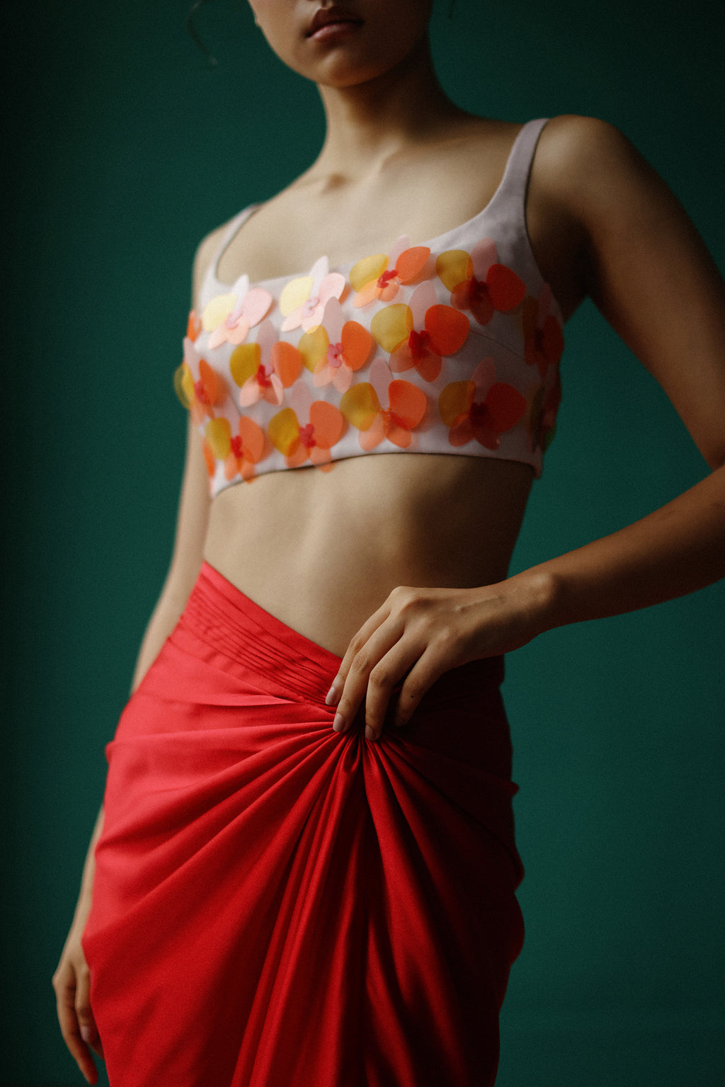 Orchid sequined bustier top