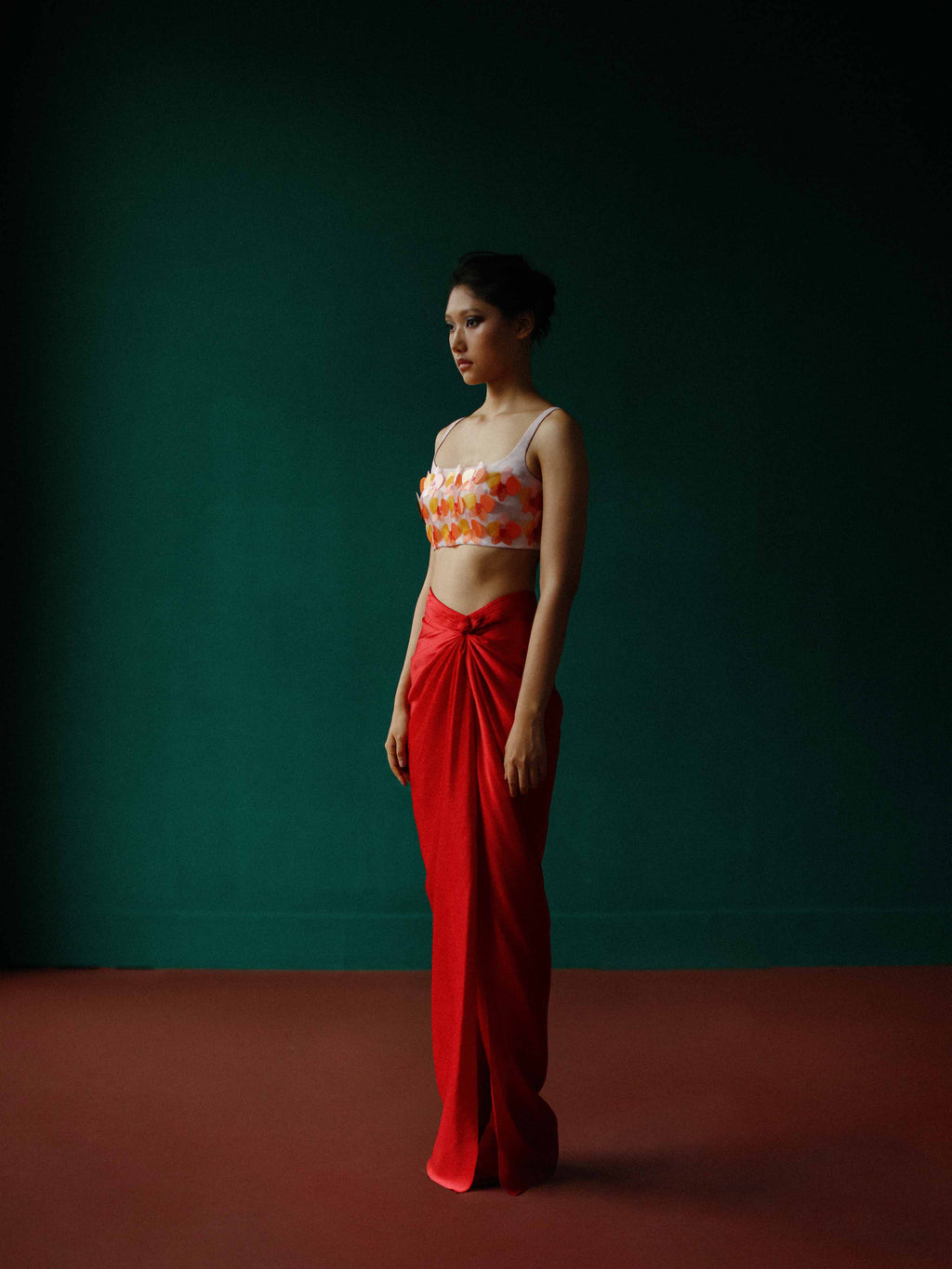 Red twist skirt