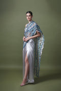 Monochrome gauze saree
