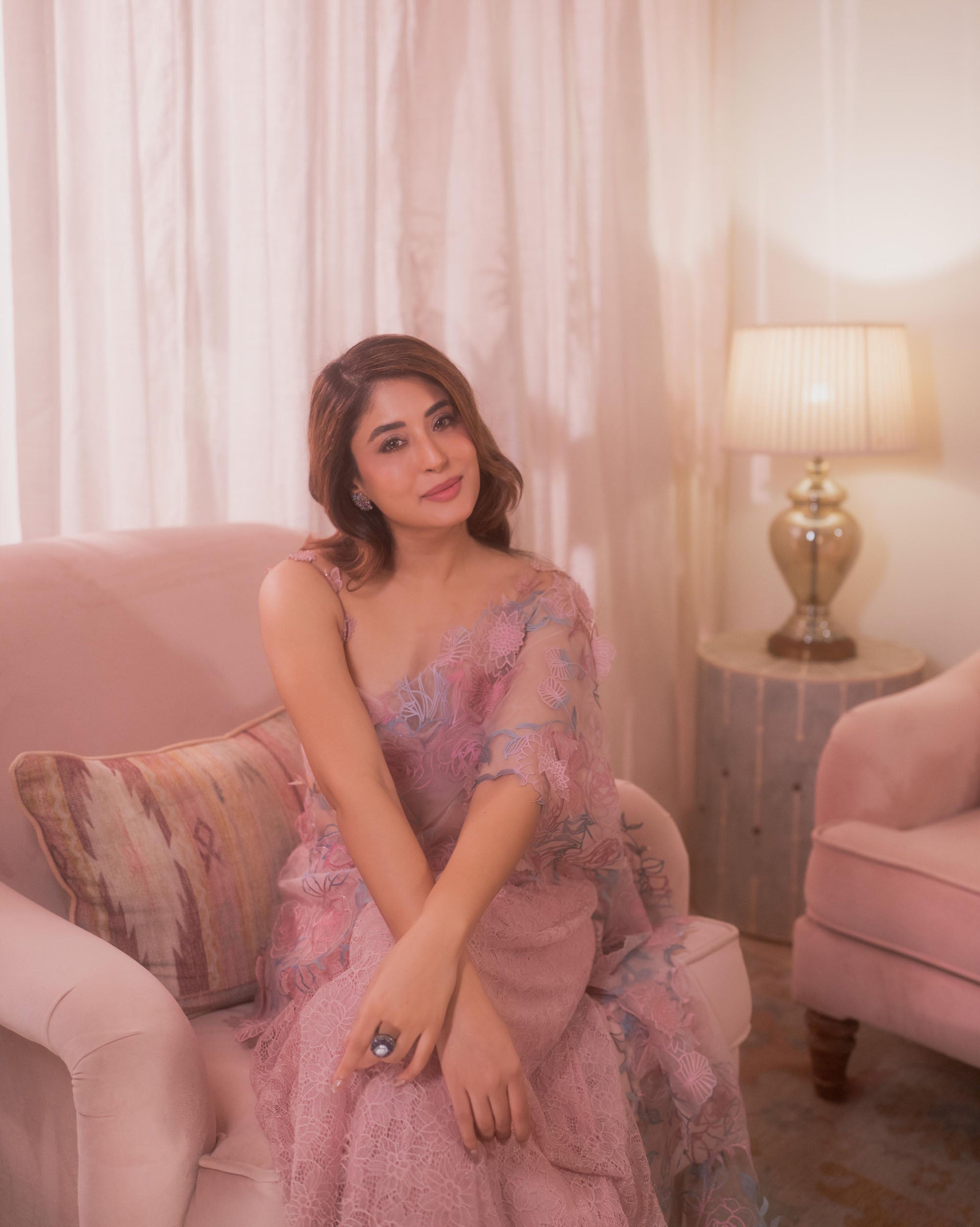 Butterfly Dahlia Saree