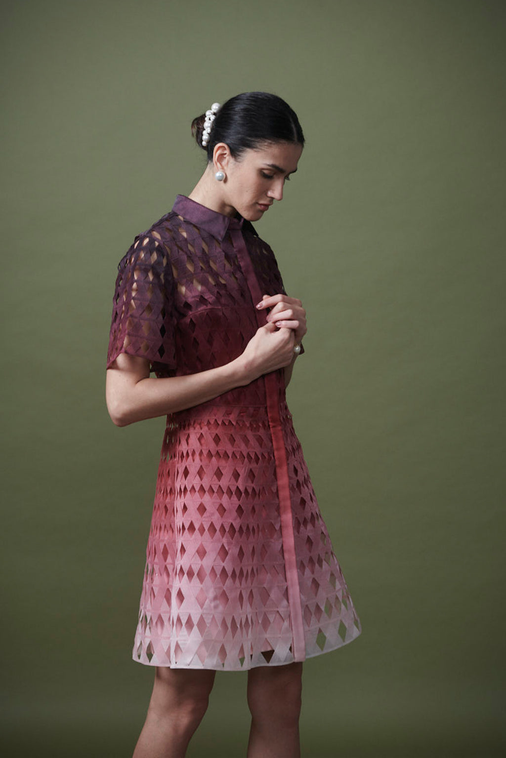 Gradient short shirt dress