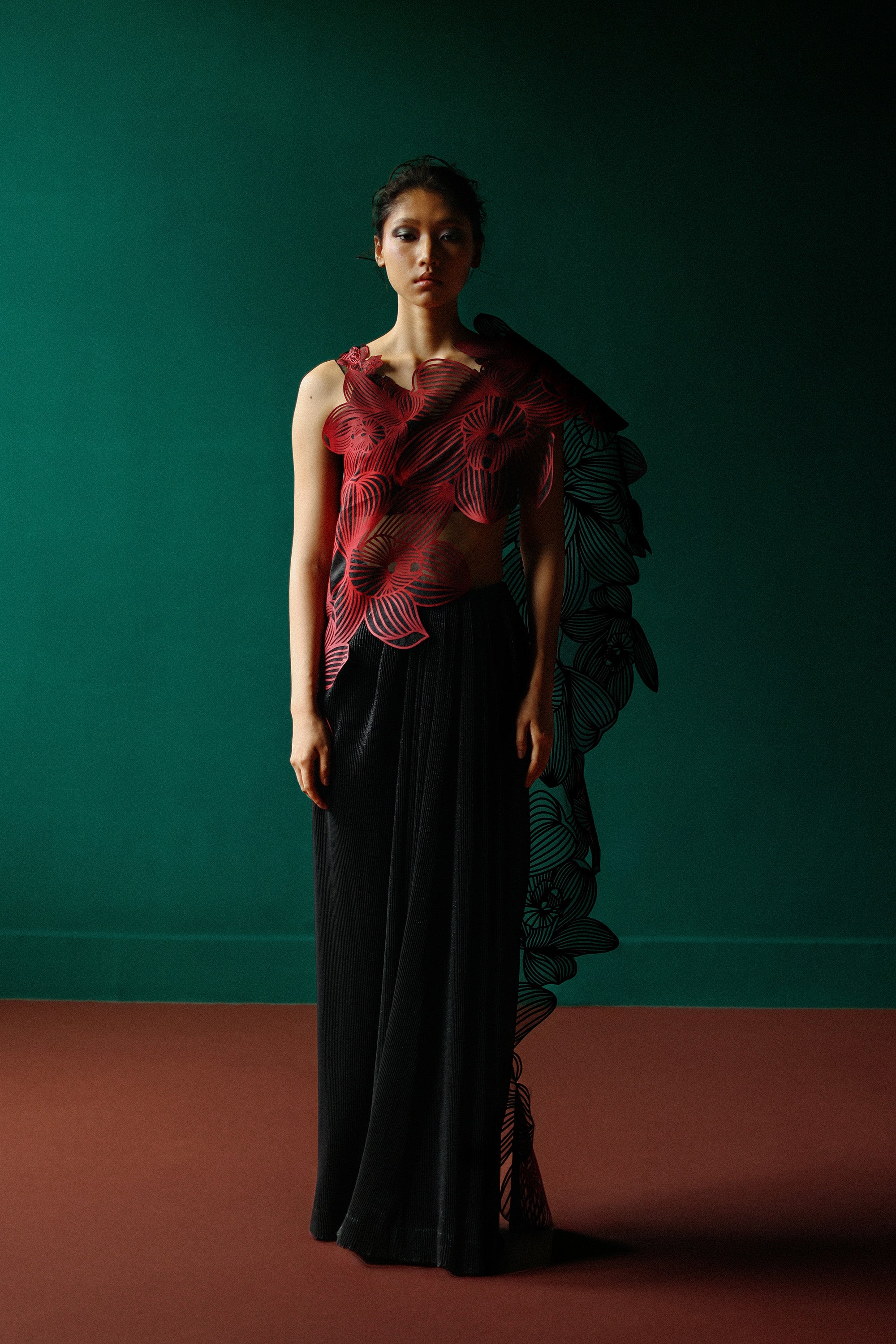 Orchid gauze saree