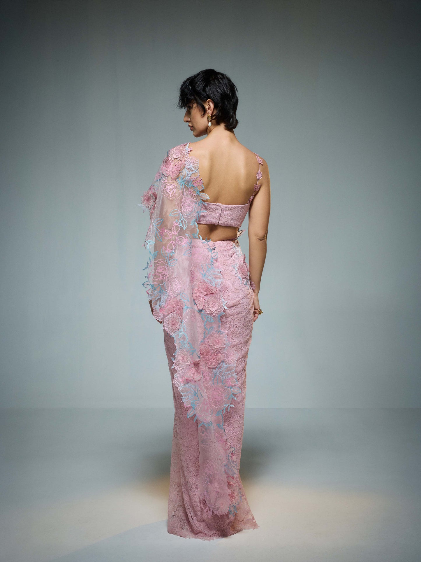 Butterfly Dahlia Saree