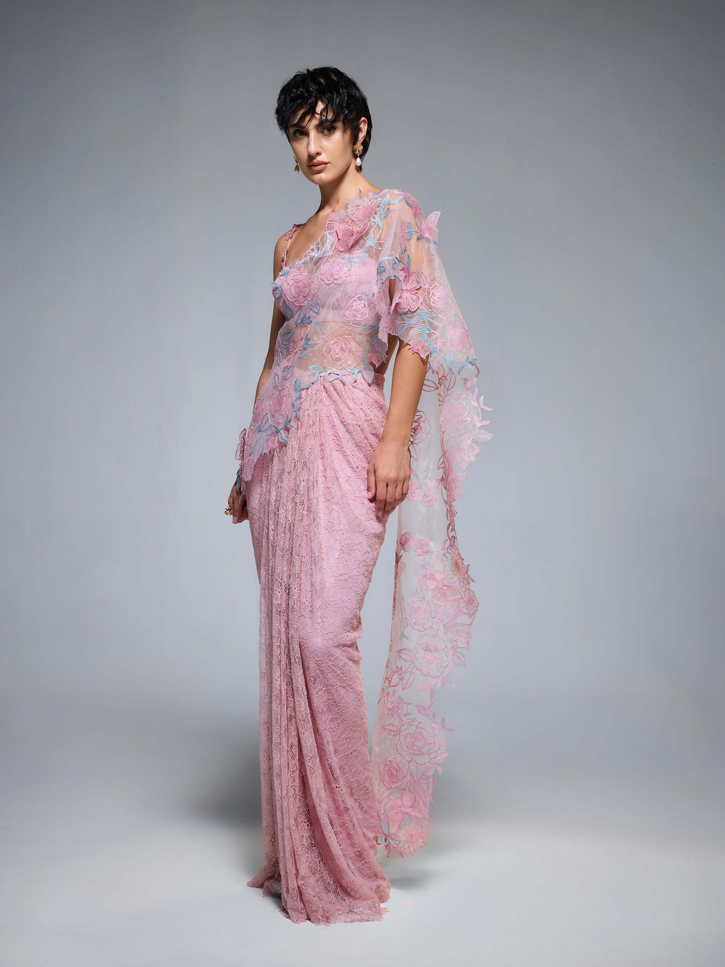 Butterfly Dahlia Saree