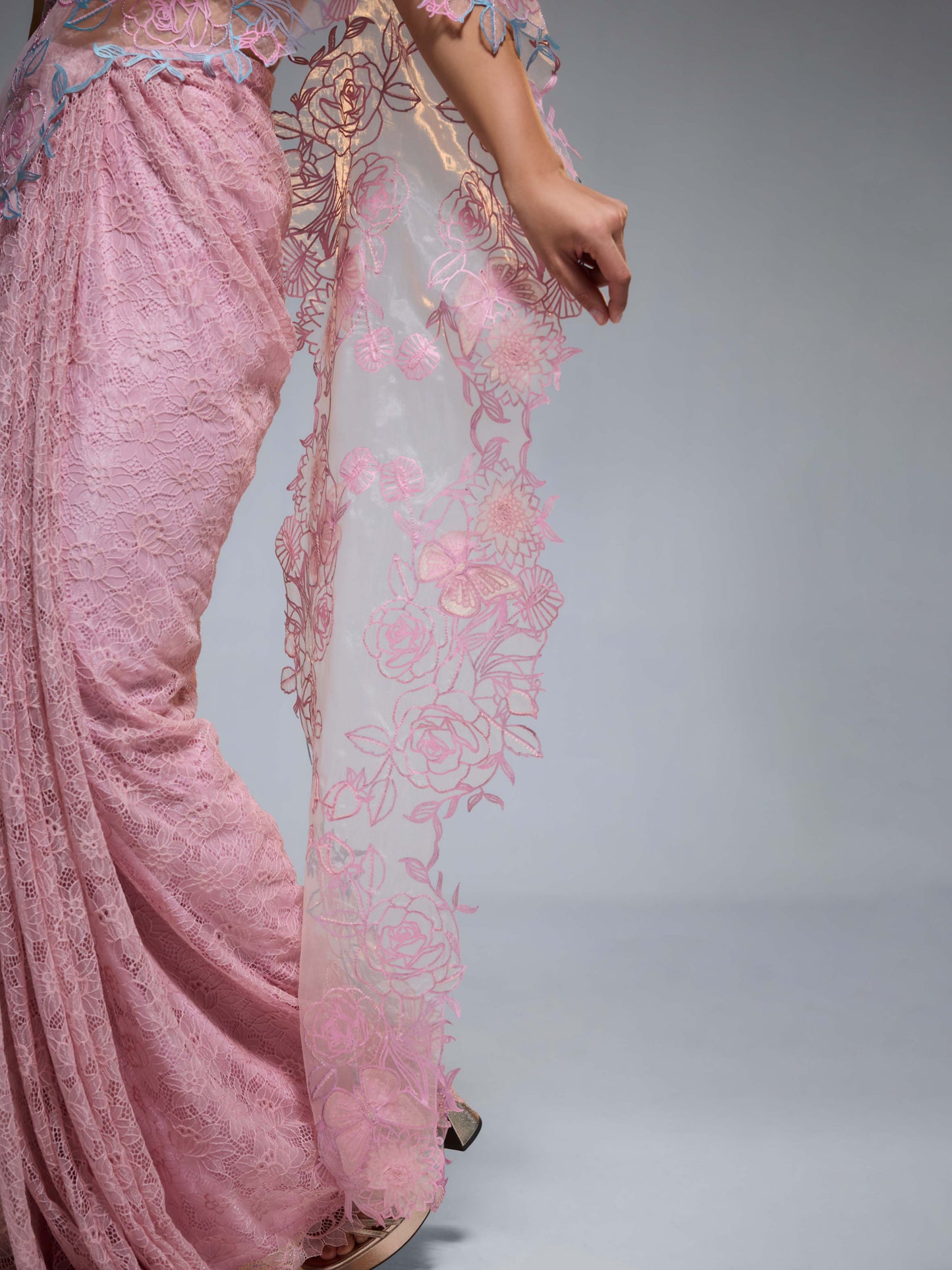 Butterfly Dahlia Saree