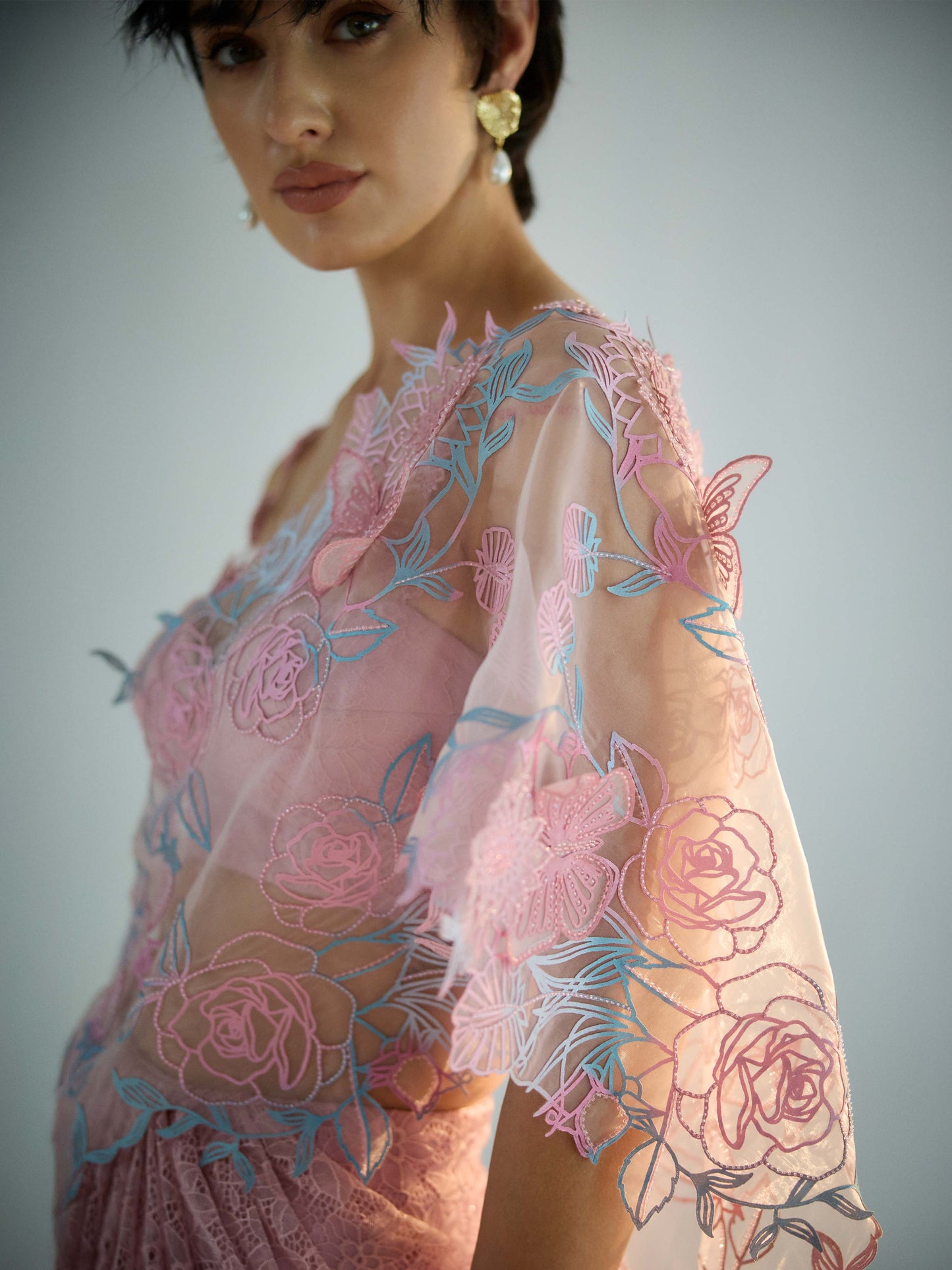 Butterfly Dahlia Saree