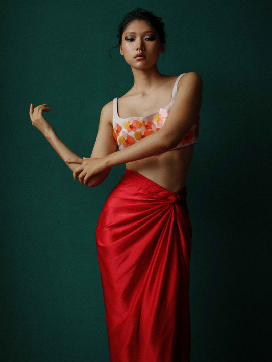 Orchid top with twist skirt