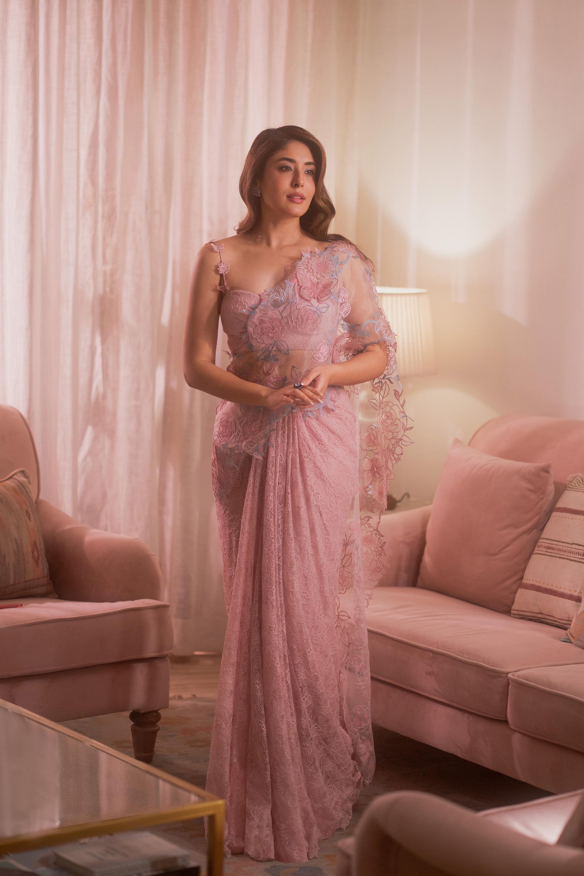 Butterfly Dahlia Saree