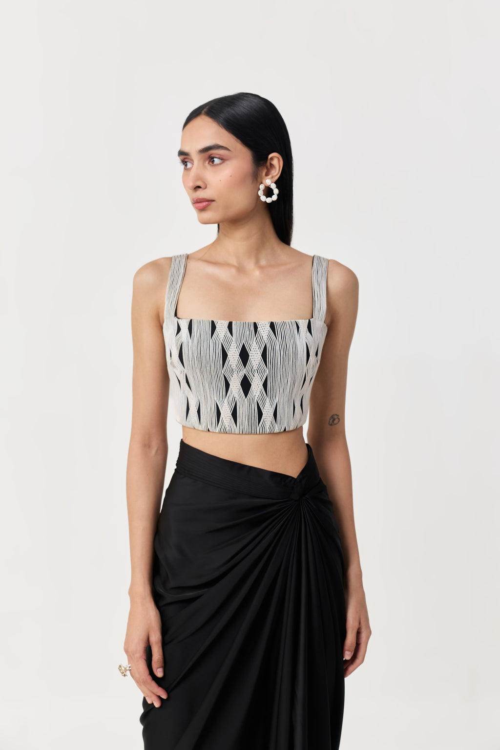 Entwined Corded Bustier - Black & White