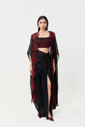 Wild Lily Cape Set - Black & Red