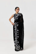 Wild Tulip Pre-Stitched Saree Set - Black & White