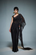 Midnight Moss Saree