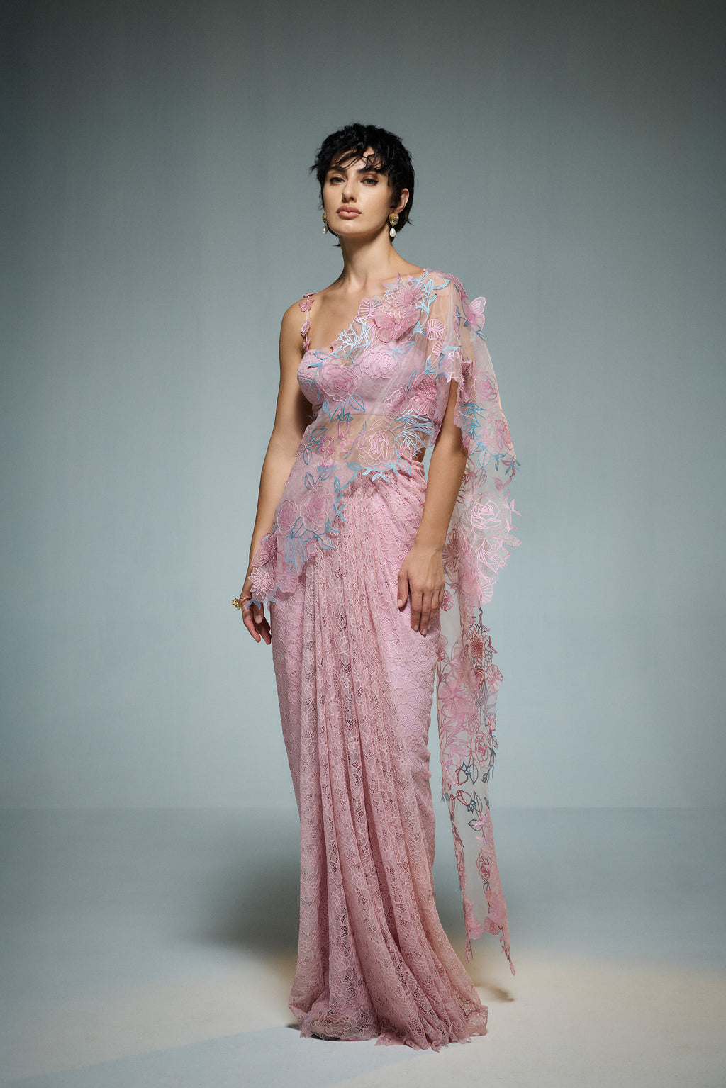 Butterfly Dahlia Saree