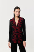 Wild Tulip Collarless Blazer - Black & Red