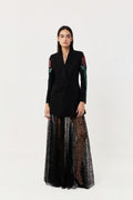 Rose Appliqué Blazer Set