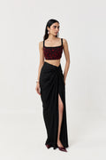 Wild Lily Bustier Skirt Set – Black & Red