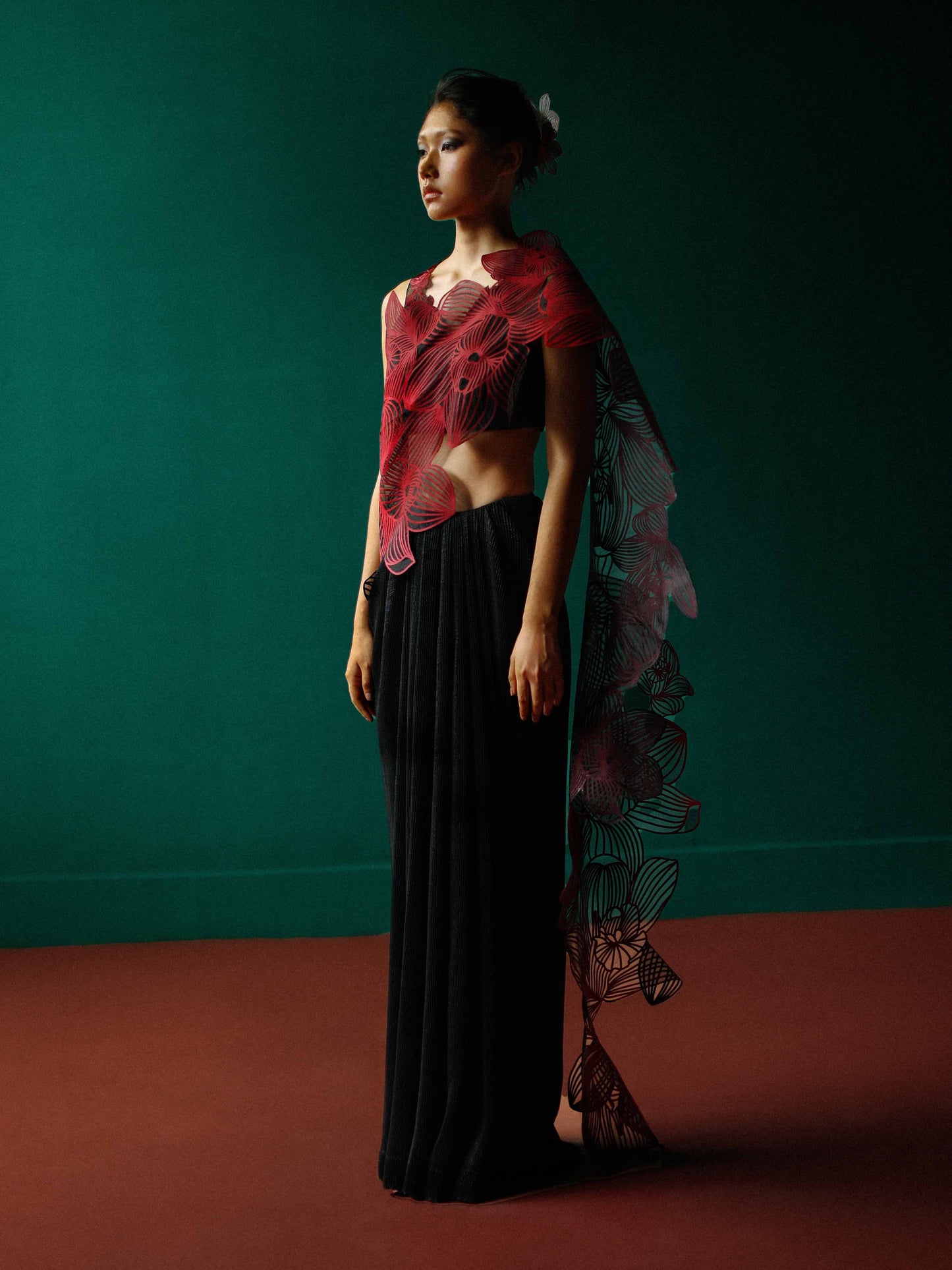 Orchid gauze saree