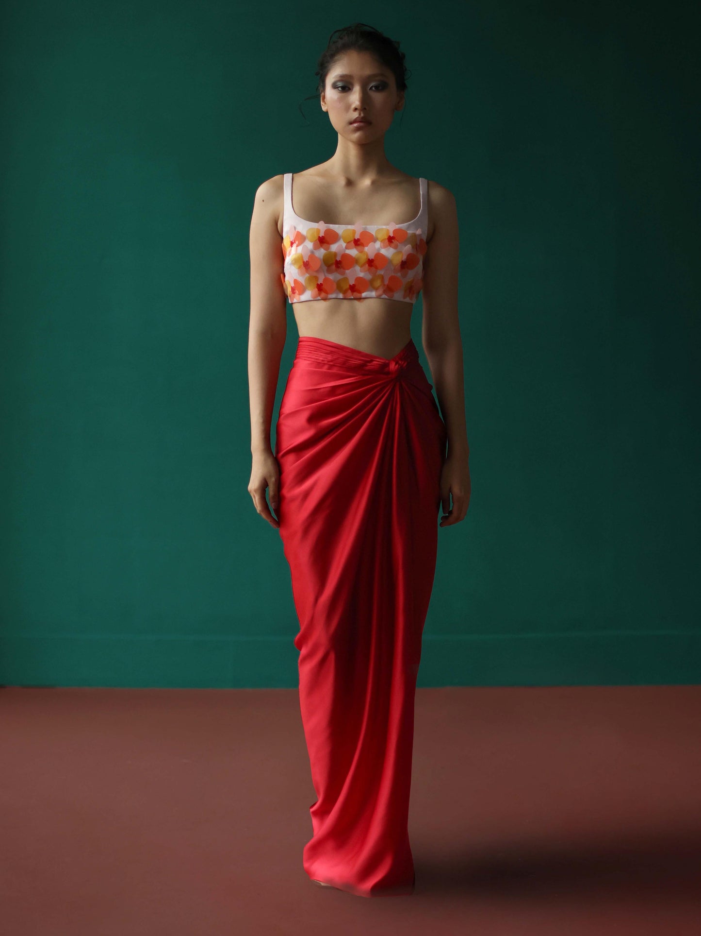 Orchid top with twist skirt