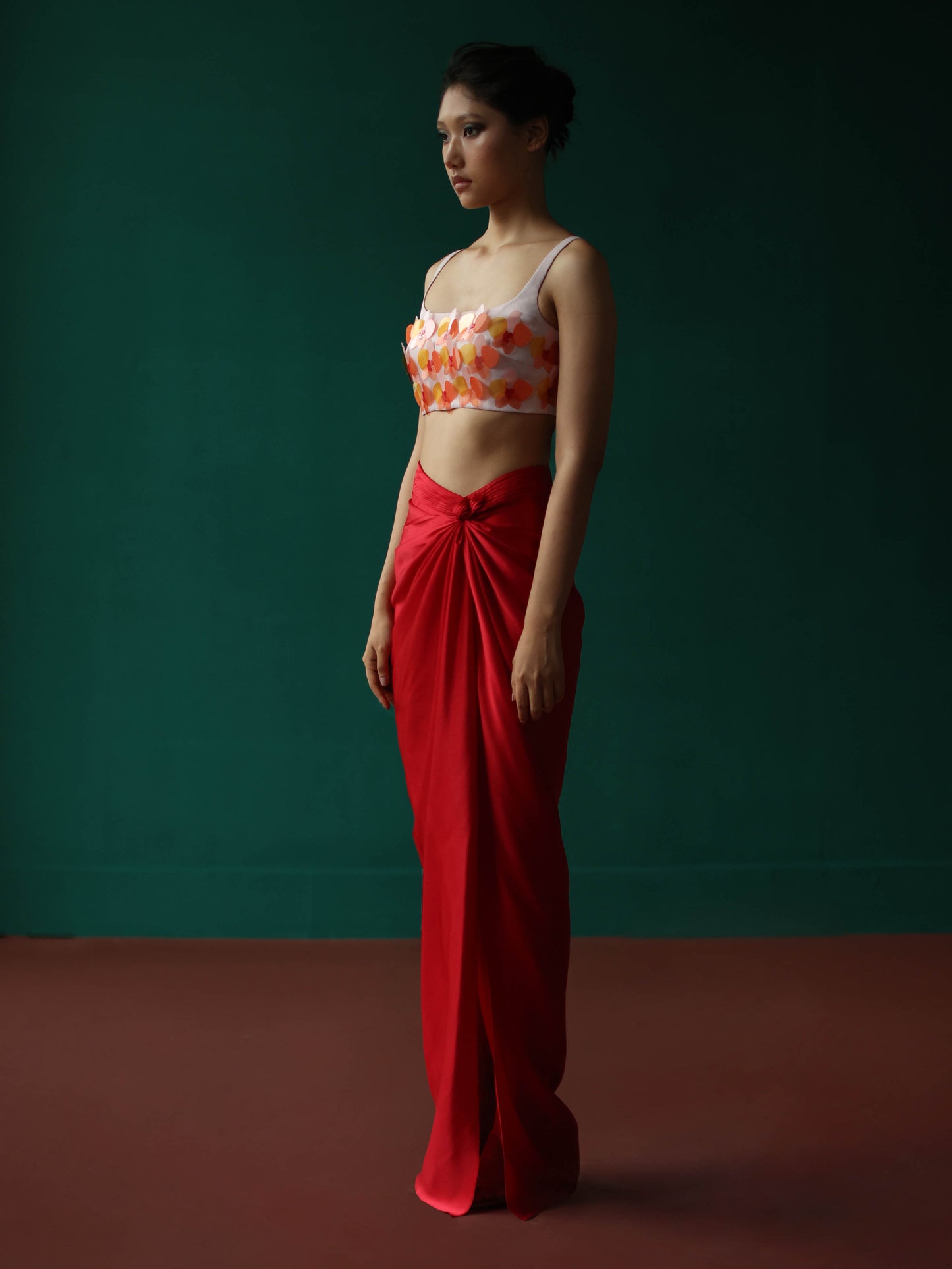 Orchid top with twist skirt