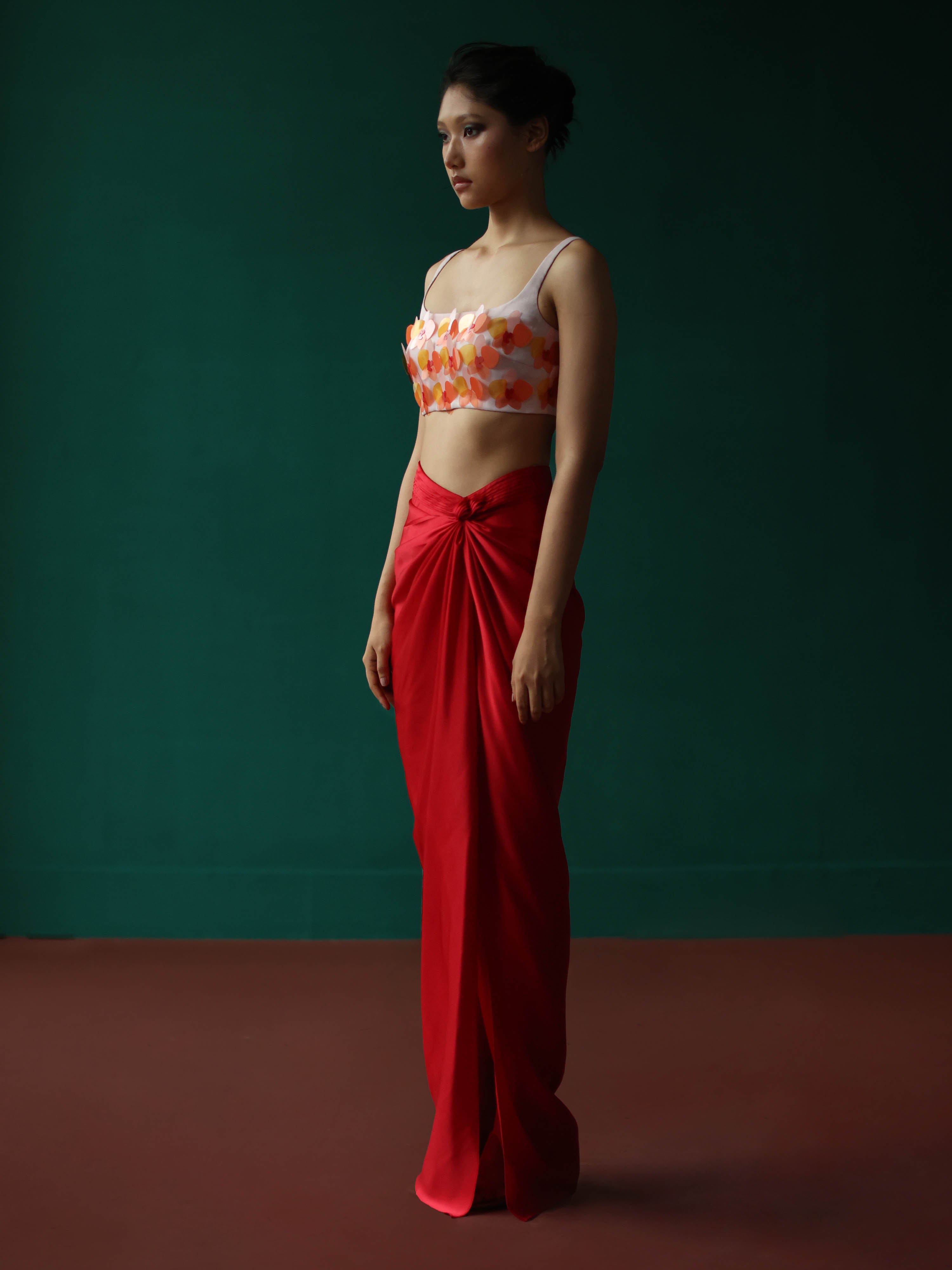 Orchid top with twist skirt