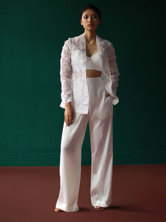 Organza bloom pantsuit set