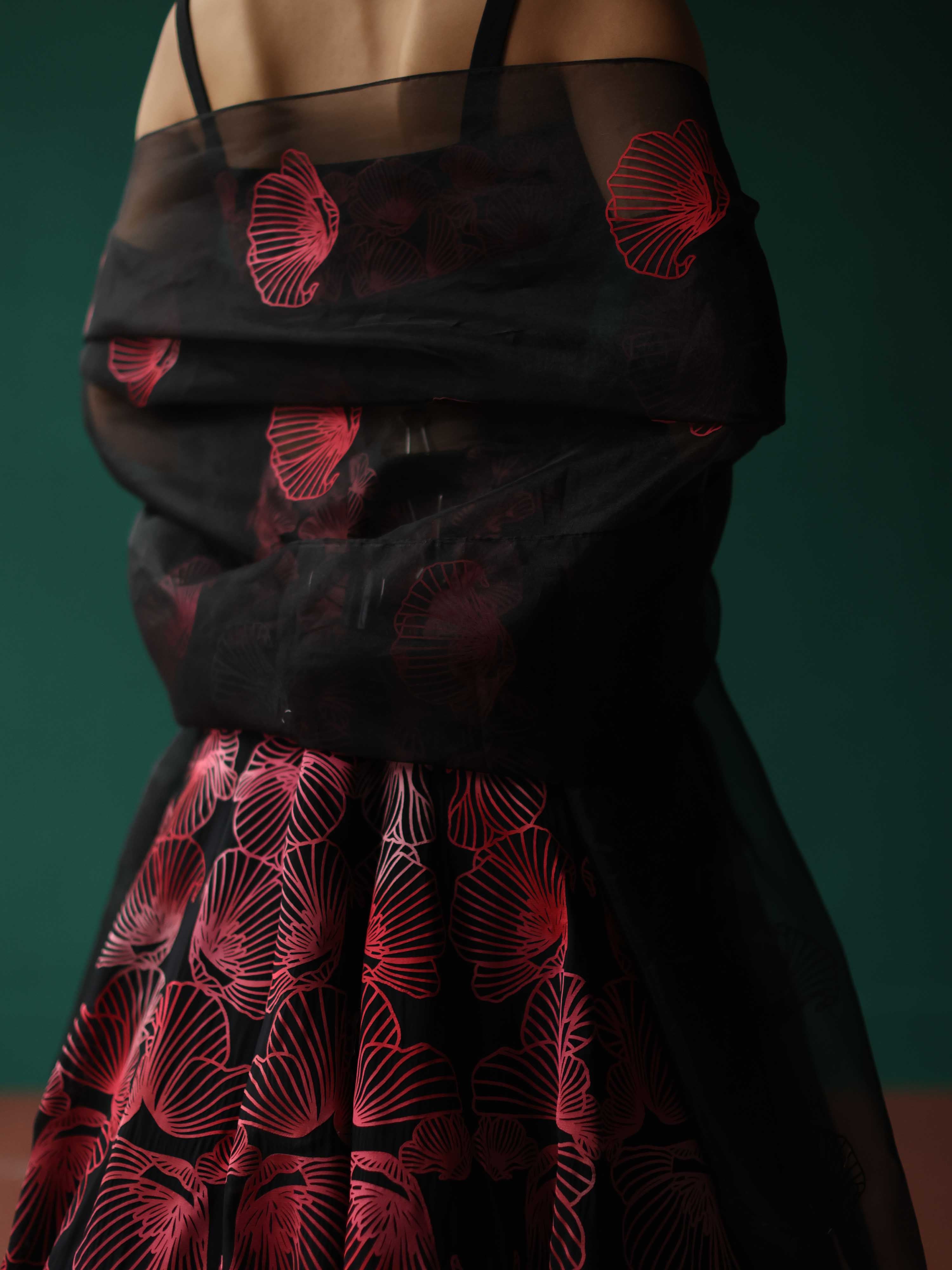 Vibrant Poppy lehenga set
