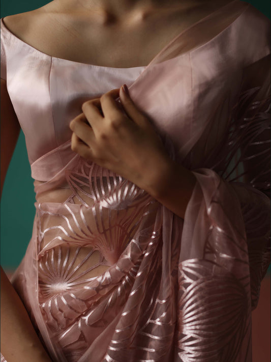 Rose gold off shoulder blouse