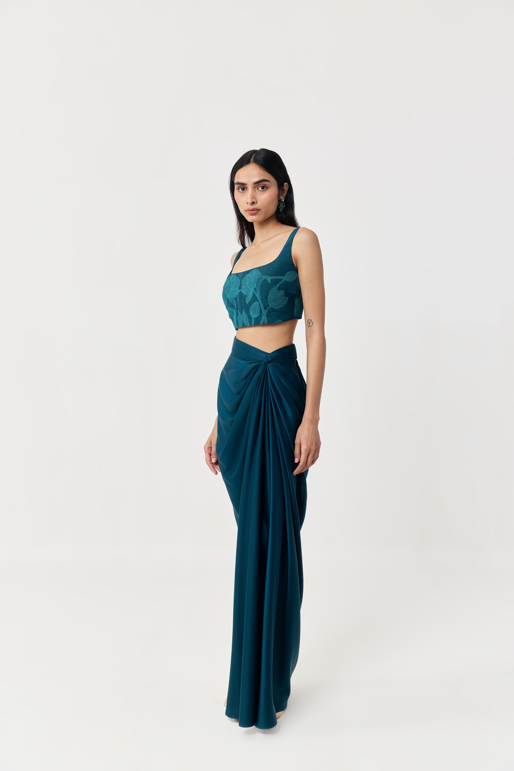 Wild Tulip Bustier Skirt Set - Teal