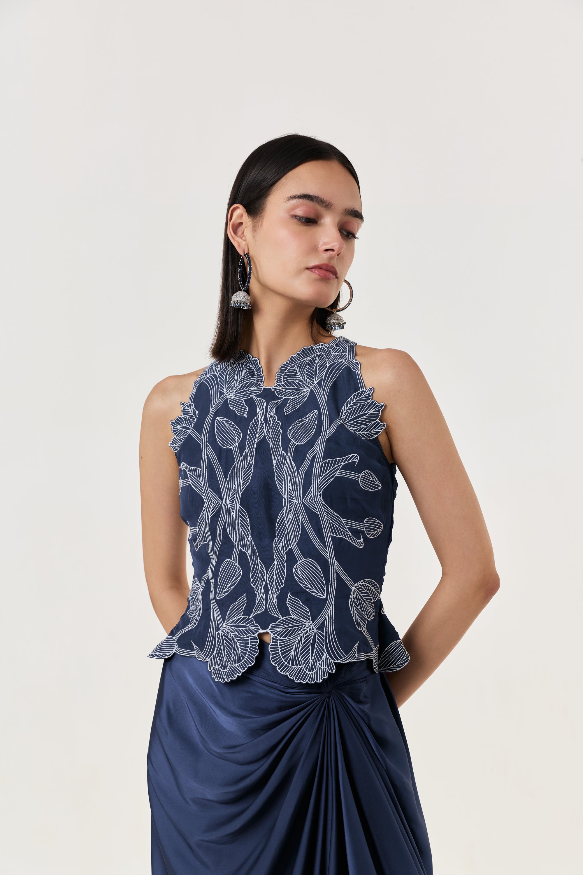 Wild Tulip Top Set - Navy
