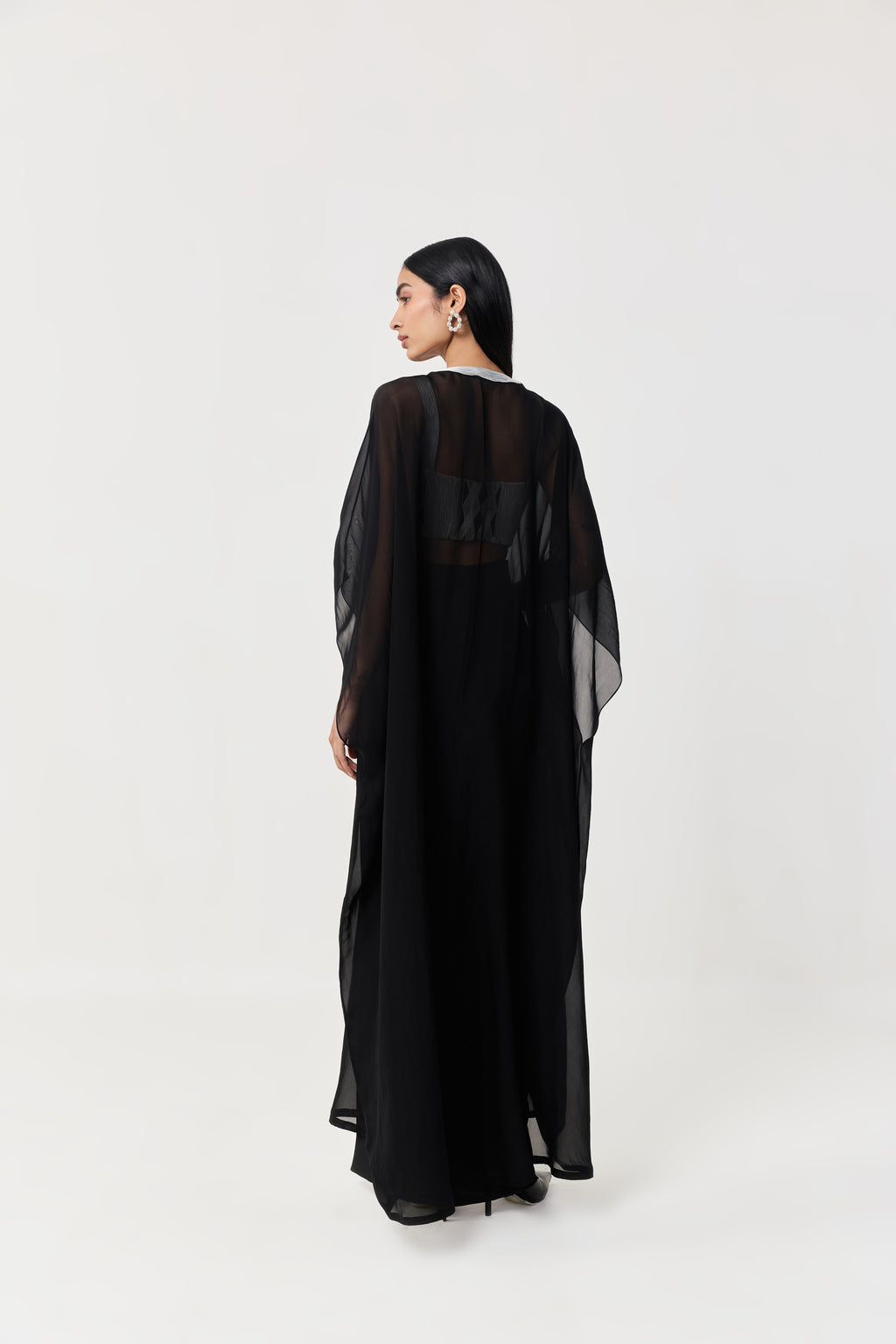 Entwined Corded Bustier Cape Set - Black & White