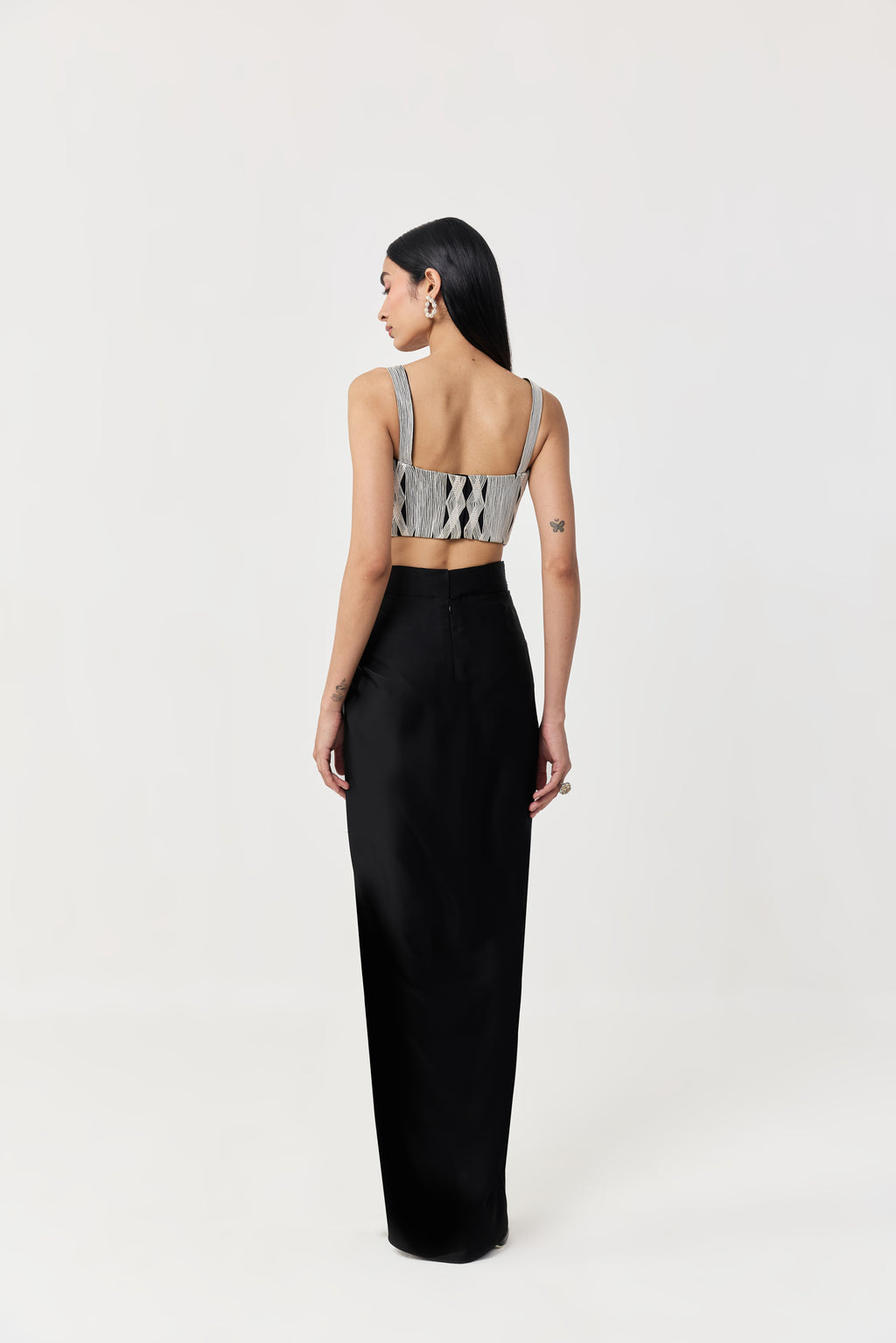 Entwined Corded Bustier - Black & White