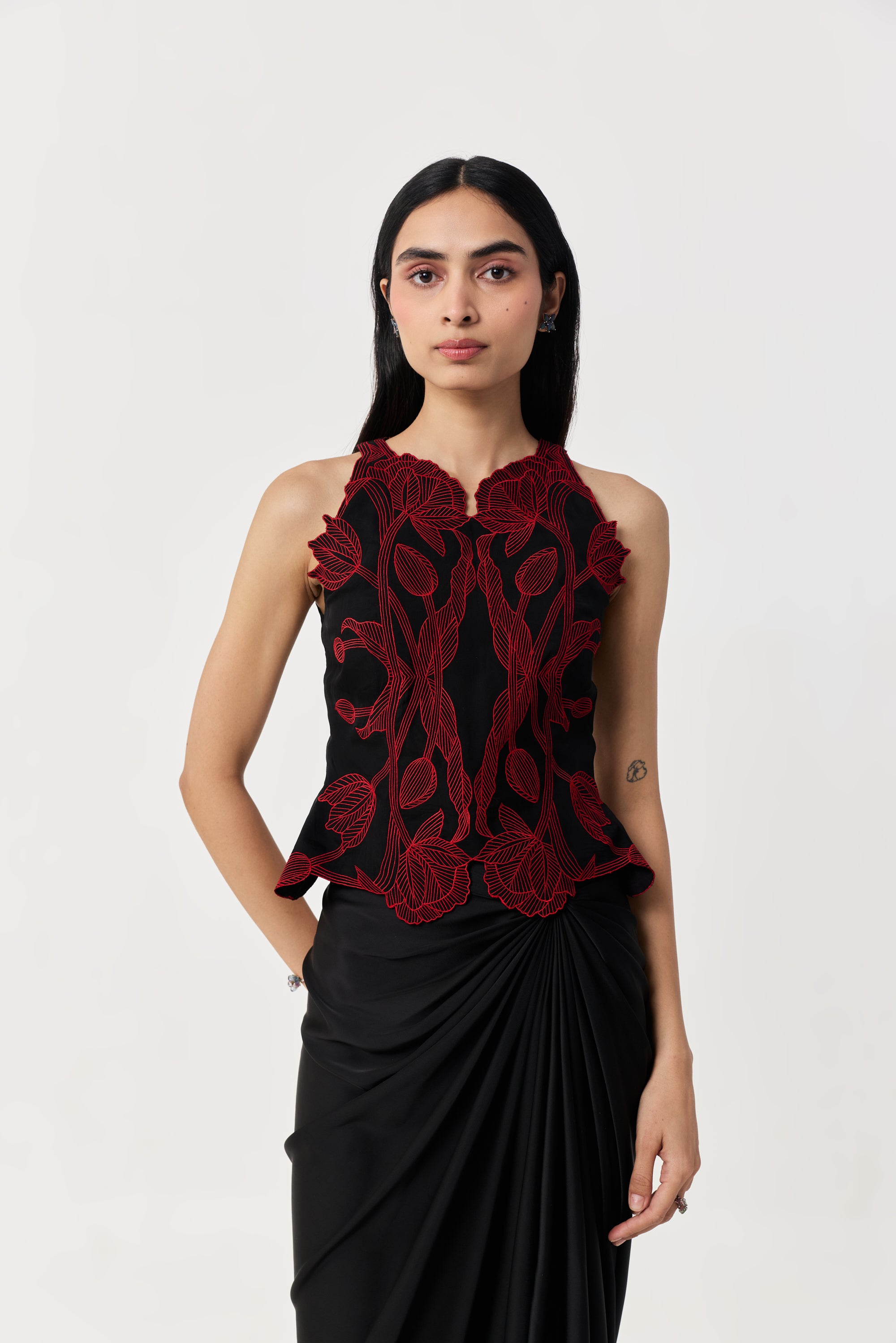Wild Tulip Top Set - Black & Red