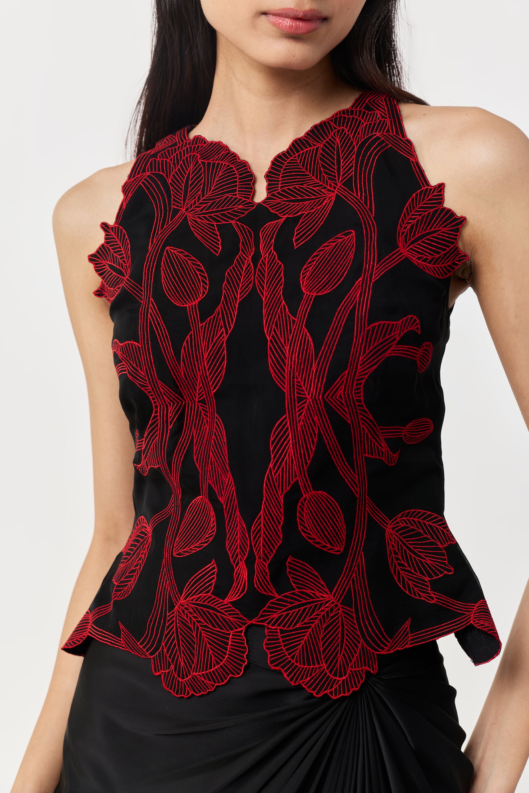 Wild Tulip Top - Black & Red