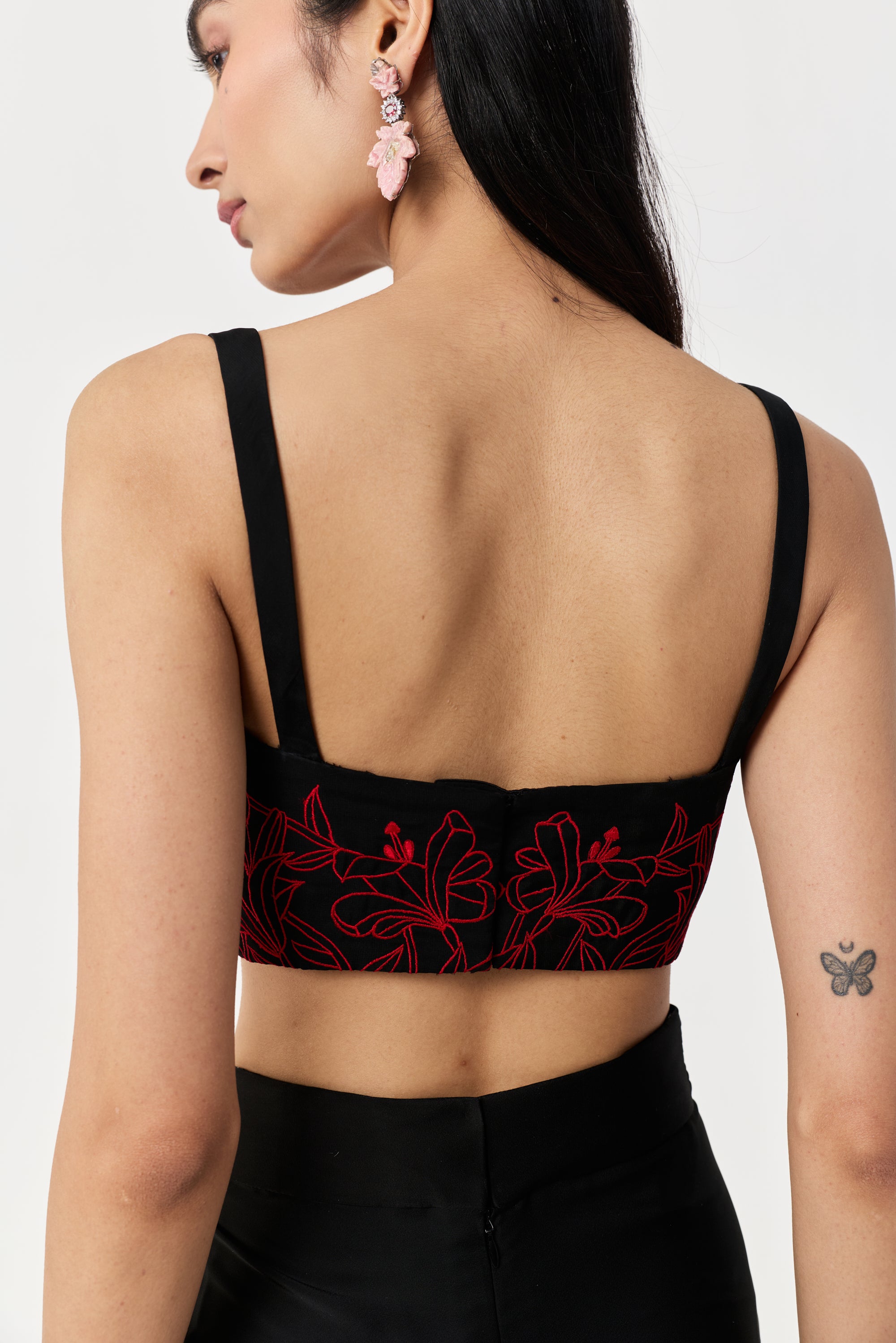Wild Lily Bustier Skirt Set – Black & Red