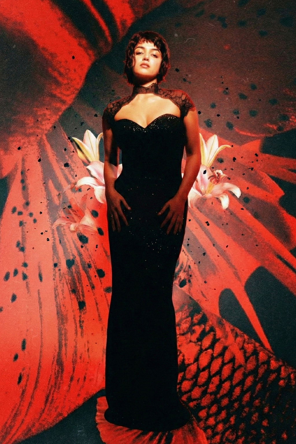 Midnight Lace Sequined Gown