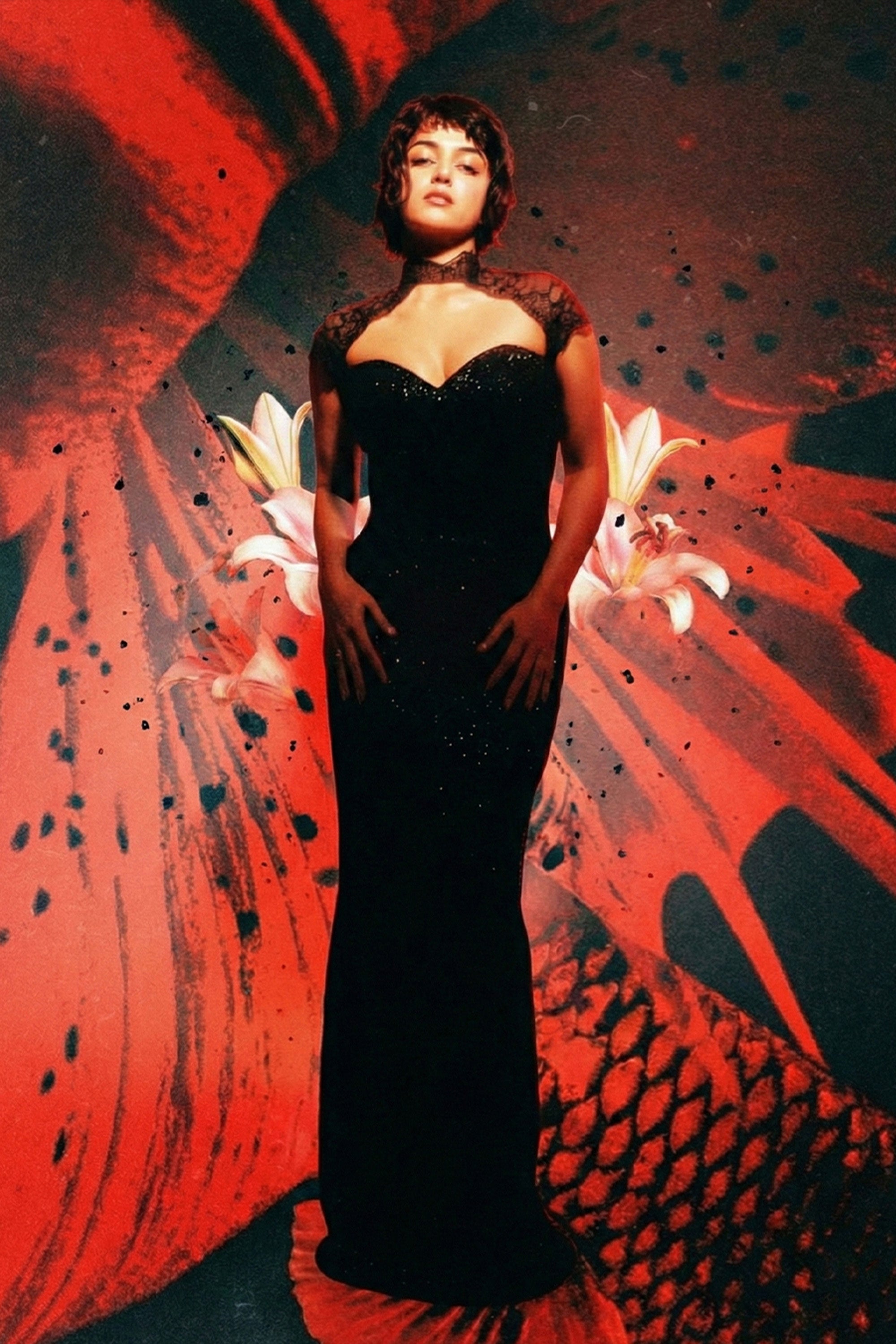 Midnight Lace Sequined Gown