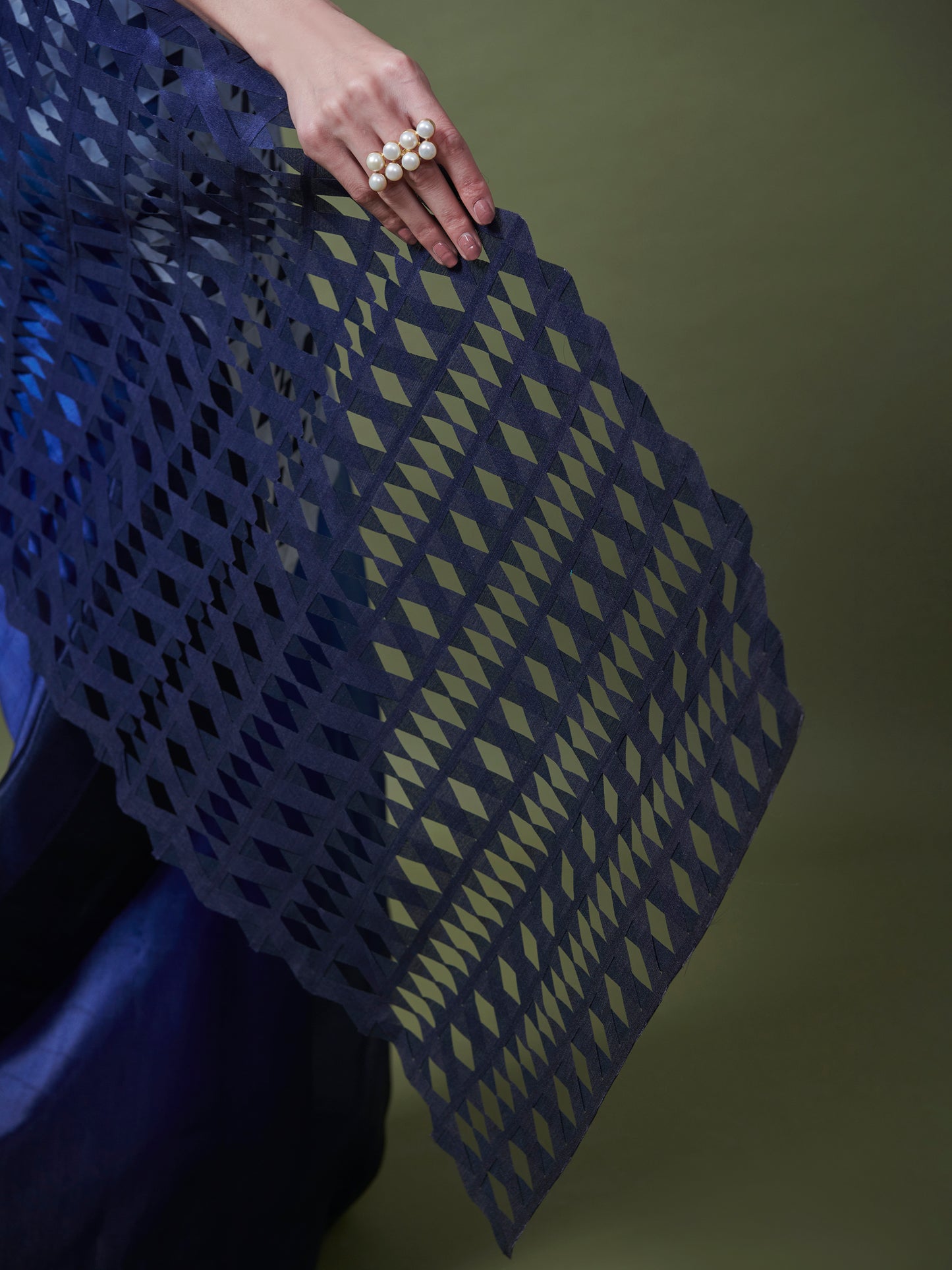 Gradient gauze saree